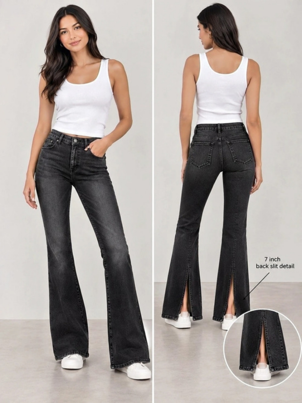 NA-KD Black Flare Jeans — 28" Waist — EU 40 — C$25
